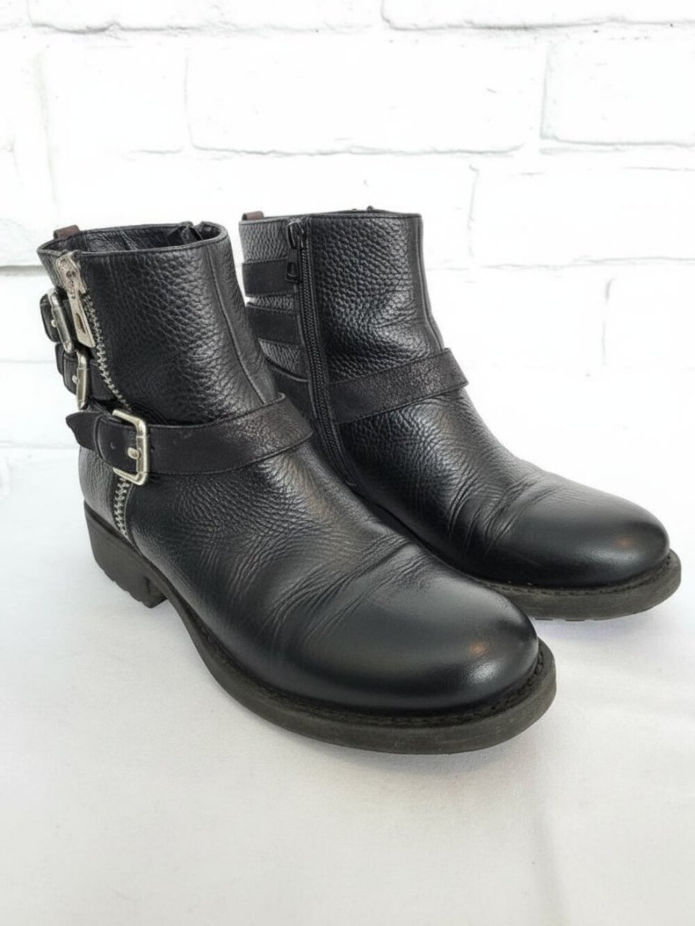 Rudsak Black Leather Moto Boots Size EU 37/US 7